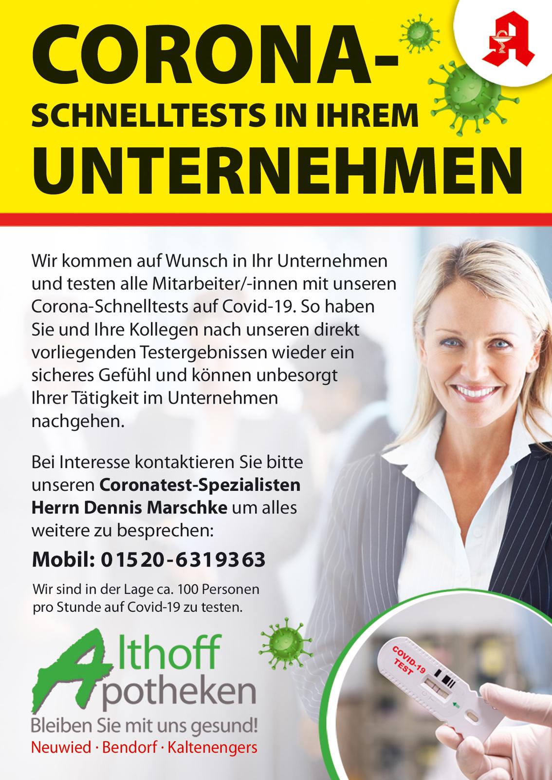 Flyer Corona Test Neuwied